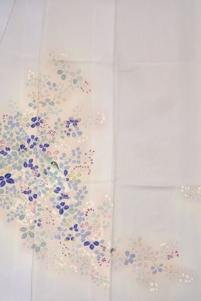 Photo4: O1003B Vintage Japanese kimono Pale Pink HOUMONGI formal for women / Silk. SAKURA cherry blossom (Grade C) (4)