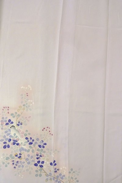 Photo5: O1003B Vintage Japanese kimono Pale Pink HOUMONGI formal for women / Silk. SAKURA cherry blossom (Grade C) (5)