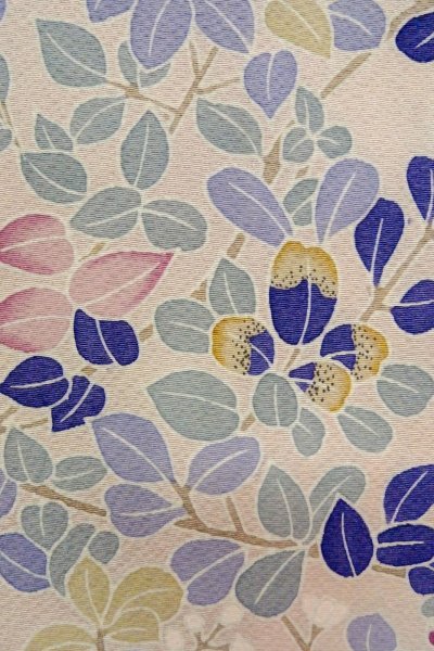 Photo7: O1003B Vintage Japanese kimono Pale Pink HOUMONGI formal for women / Silk. SAKURA cherry blossom (Grade C) (7)