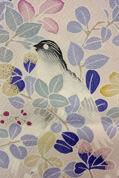 Photo8: O1003B Vintage Japanese kimono Pale Pink HOUMONGI formal for women / Silk. SAKURA cherry blossom (Grade C) (8)