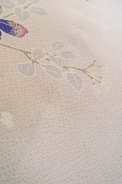 Photo10: O1003B Vintage Japanese kimono Pale Pink HOUMONGI formal for women / Silk. SAKURA cherry blossom (Grade C) (10)