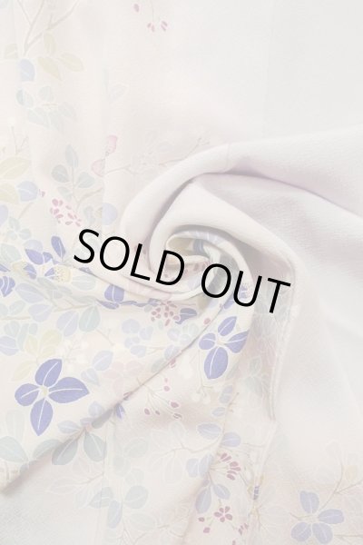 Photo15: O1003B Vintage Japanese kimono Pale Pink HOUMONGI formal for women / Silk. SAKURA cherry blossom (Grade C) (15)