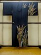 Photo2: O1003C Vintage Japanese kimono Dark Indigo Blue HOUMONGI formal for women / Silk. Flower (Grade C) (2)
