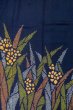 Photo4: O1003C Vintage Japanese kimono Dark Indigo Blue HOUMONGI formal for women / Silk. Flower (Grade C) (4)