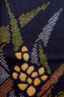Photo8: O1003C Vintage Japanese kimono Dark Indigo Blue HOUMONGI formal for women / Silk. Flower (Grade C) (8)