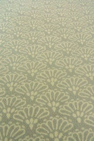 Photo10: O1003D Vintage Japanese kimono Pale Grayish Light Blue HOUMONGI formal for women / Silk. Chrysanthemum (Grade C) (10)