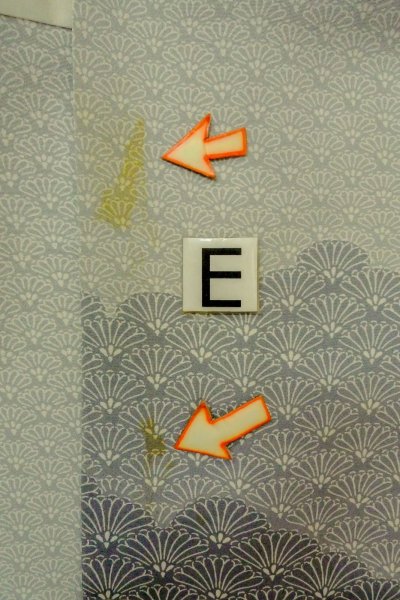 Photo19: O1003D Vintage Japanese kimono Pale Grayish Light Blue HOUMONGI formal for women / Silk. Chrysanthemum (Grade C) (19)