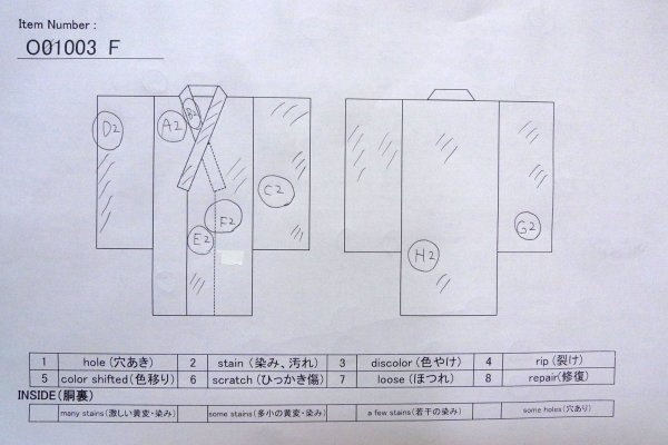 Photo20: O1003F Vintage Japanese kimono Shiny White FURISODE long-sleeved for women / Silk. Chrysanthemum (Grade C) (20)