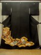 Photo1: O1003G Vintage Japanese kimono Black TOMESODE formal for women / Silk. Chrysanthemum (Grade B) (1)