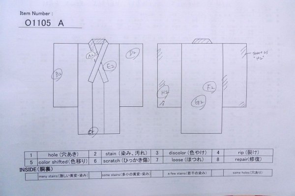 Photo32: O1105A Antique Japanese kimono Light Pink FURISODE long-sleeved for women / Silk. Peony, There is a design on the bottom of the lining. (Grade C) (32)