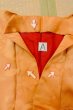 Photo26: O1105B Antique Japanese kimono Pale Orange FURISODE long-sleeved for women / Silk. Peony (Grade C) (26)