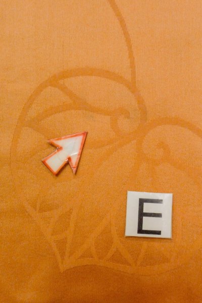 Photo31: O1105B Antique Japanese kimono Pale Orange FURISODE long-sleeved for women / Silk. Peony (Grade C) (31)