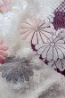 Photo11: O1126A Vintage Japanese kimono White FURISODE long-sleeved for women / Silk. Peony (Grade B) (11)