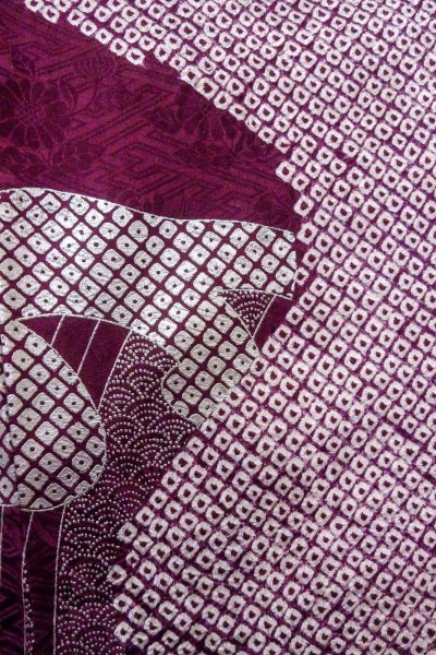 Photo12: O1126A Vintage Japanese kimono White FURISODE long-sleeved for women / Silk. Peony (Grade B) (12)