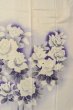 Photo10: O1126B Used Japanese kimono White FURISODE long-sleeved for women / Silk. Rose (Grade B) (10)