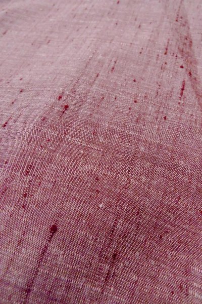 Photo8: O1126C Used Japanese kimono Grayish Red TSUMUGI pongee for women / Silk. (Grade B) (8)