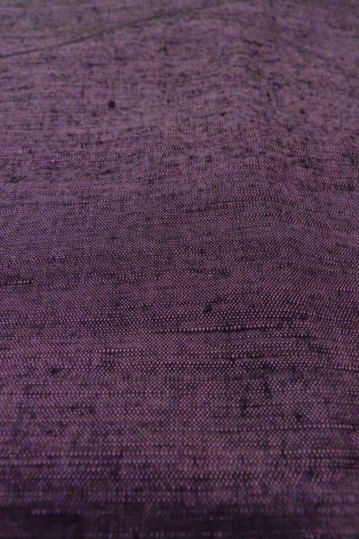 Photo9: Mint O1126E Vintage Japanese kimono Dark Purple TSUMUGI pongee for women / Silk. (Grade A) (9)