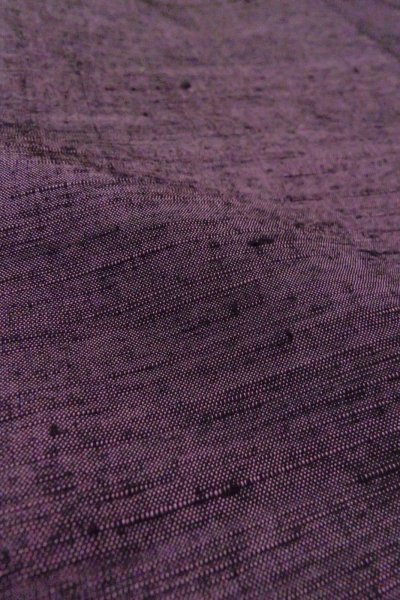 Photo10: Mint O1126E Vintage Japanese kimono Dark Purple TSUMUGI pongee for women / Silk. (Grade A) (10)