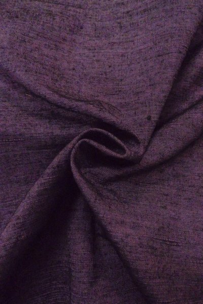 Photo11: Mint O1126E Vintage Japanese kimono Dark Purple TSUMUGI pongee for women / Silk. (Grade A) (11)