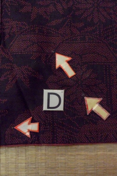 Photo17: O1126F Vintage Japanese kimono Black TSUMUGI pongee for women / Silk. Chrysanthemum (Grade C) (17)