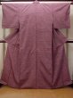 Photo1: O1126G Vintage Japanese kimono Grayish Wisteria TSUMUGI pongee for women / Silk. (Grade B) (1)