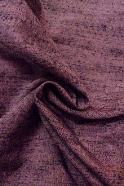 Photo12: O1126G Vintage Japanese kimono Grayish Wisteria TSUMUGI pongee for women / Silk. (Grade B) (12)