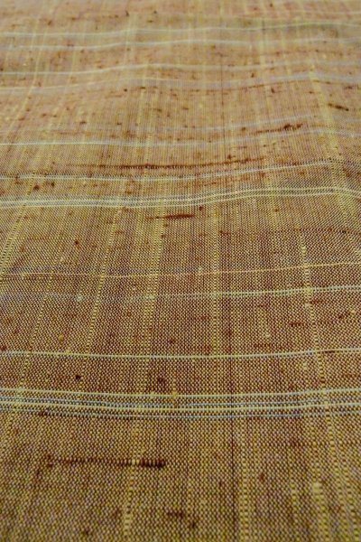 Photo9: Mint O1126I Vintage Japanese kimono Pale Greenish Brown TSUMUGI pongee for women / Silk. Plaid Checks (Grade A) (9)