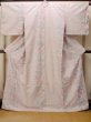 Photo1: O1126J Vintage Japanese kimono Pale Pink TSUMUGI pongee for women / Silk. Flower (Grade C) (1)