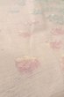 Photo10: O1126J Vintage Japanese kimono Pale Pink TSUMUGI pongee for women / Silk. Flower (Grade C) (10)