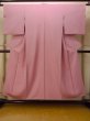 Photo1: O1126L Vintage Japanese kimono Pink IROMUJI plain colored for women / Silk. (Grade B) (1)