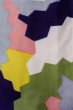 Photo4: O1126M Antique Japanese kimono Multi Color ORI woven for women / Silk. Abstract pattern (Grade C) (4)