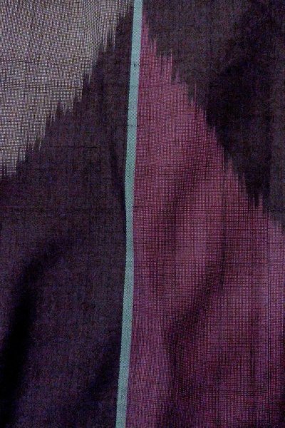 Photo6: O1126O Antique Japanese kimono Dark Multi Color TSUMUGI pongee for women / Silk. Stripes (Grade B) (6)