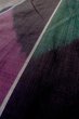 Photo8: O1126O Antique Japanese kimono Dark Multi Color TSUMUGI pongee for women / Silk. Stripes (Grade B) (8)