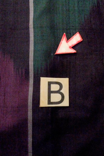 Photo15: O1126O Antique Japanese kimono Dark Multi Color TSUMUGI pongee for women / Silk. Stripes (Grade B) (15)