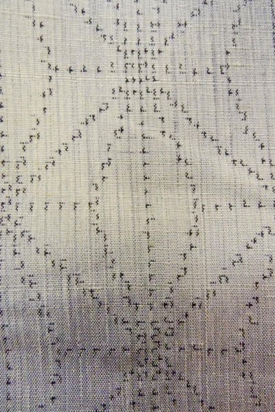 Photo7: O1126P Vintage Japanese kimono Light Gray TOKAMACHI-TSUMUGI for women / Silk. Dot (Grade C) (7)