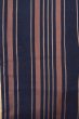 Photo5: O1126Q Antique Japanese kimono Indigo Blue ORI woven for women / Silk. Stripes (Grade D) (5)