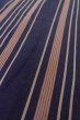 Photo8: O1126Q Antique Japanese kimono Indigo Blue ORI woven for women / Silk. Stripes (Grade D) (8)