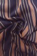 Photo12: O1126Q Antique Japanese kimono Indigo Blue ORI woven for women / Silk. Stripes (Grade D) (12)