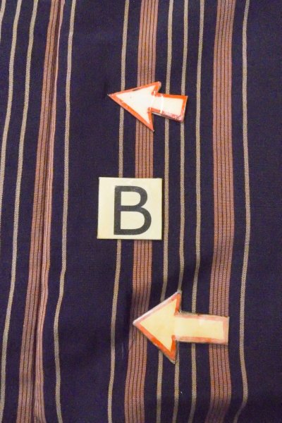 Photo15: O1126Q Antique Japanese kimono Indigo Blue ORI woven for women / Silk. Stripes (Grade D) (15)