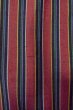 Photo6: O1126R Vintage Japanese kimono Dark Red TSUMUGI pongee for women / Silk. Stripes (Grade B) (6)