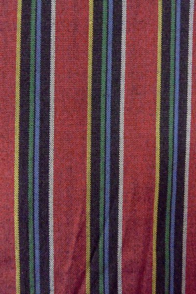 Photo7: O1126R Vintage Japanese kimono Dark Red TSUMUGI pongee for women / Silk. Stripes (Grade B) (7)
