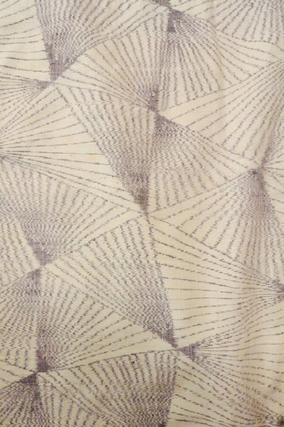 Photo4: O1126S Vintage Japanese kimono Ivory TSUMUGI pongee for women / Silk. Line (Grade C) (4)