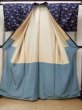 Photo2: Mint O1126T Used Japanese kimono Indigo Blue TSUMUGI pongee for women / Silk. Flower (Grade A) (2)