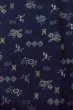Photo4: Mint O1126T Used Japanese kimono Indigo Blue TSUMUGI pongee for women / Silk. Flower (Grade A) (4)