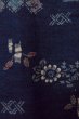 Photo7: Mint O1126T Used Japanese kimono Indigo Blue TSUMUGI pongee for women / Silk. Flower (Grade A) (7)
