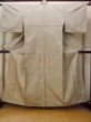 Photo1: O1126V Vintage Japanese kimono Beige TSUMUGI pongee for women / Silk. Tortoise-shell pattern(Hexagonal pattern) (Grade B) (1)