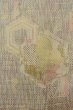 Photo5: O1126V Vintage Japanese kimono Beige TSUMUGI pongee for women / Silk. Tortoise-shell pattern(Hexagonal pattern) (Grade B) (5)