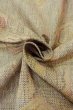 Photo11: O1126V Vintage Japanese kimono Beige TSUMUGI pongee for women / Silk. Tortoise-shell pattern(Hexagonal pattern) (Grade B) (11)