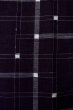 Photo5: O1126W Vintage Japanese kimono Black TSUMUGI pongee for women / Silk. Plaid Checks (Grade B) (5)