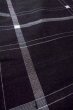 Photo10: O1126W Vintage Japanese kimono Black TSUMUGI pongee for women / Silk. Plaid Checks (Grade B) (10)